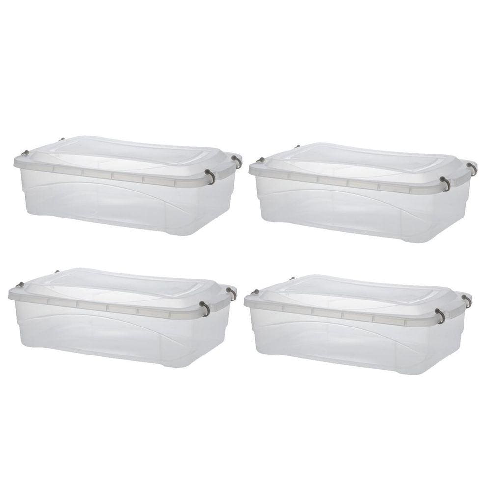Kit 4 Caixa Organizadora Pratic Box 10L Transparente