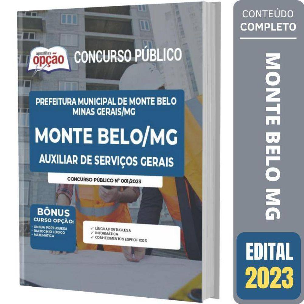 Apostila Concurso Monte Belo Mg - Auxiliar Serviços Gerais