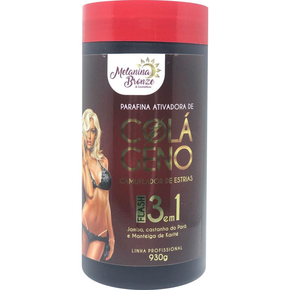 Parafina Ativadora de Colágeno Camuflador de Estrias Flash 3 em 1 930g - MELANINA COSMÉTICOS