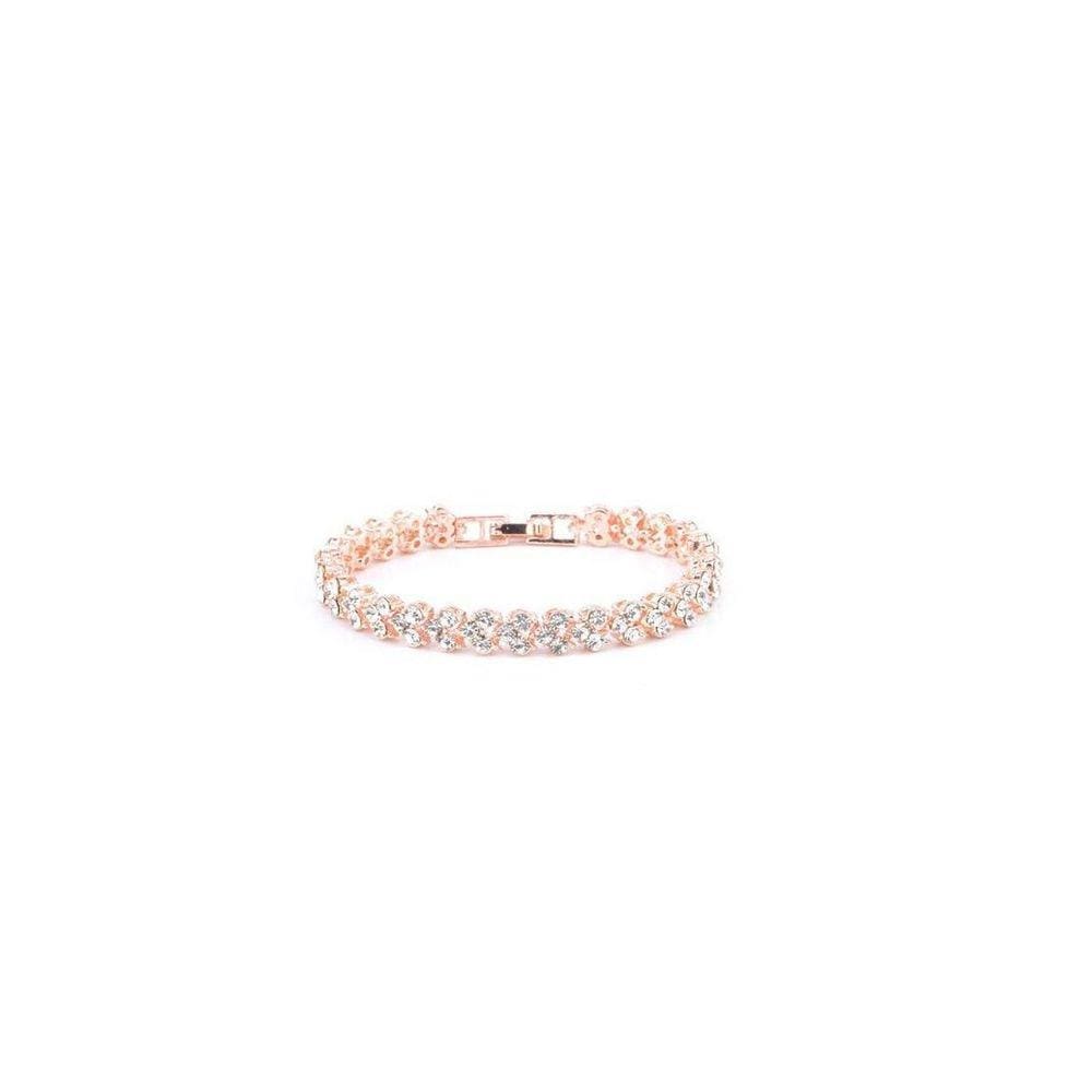 Pulseira Prateada Folheada Com Stras