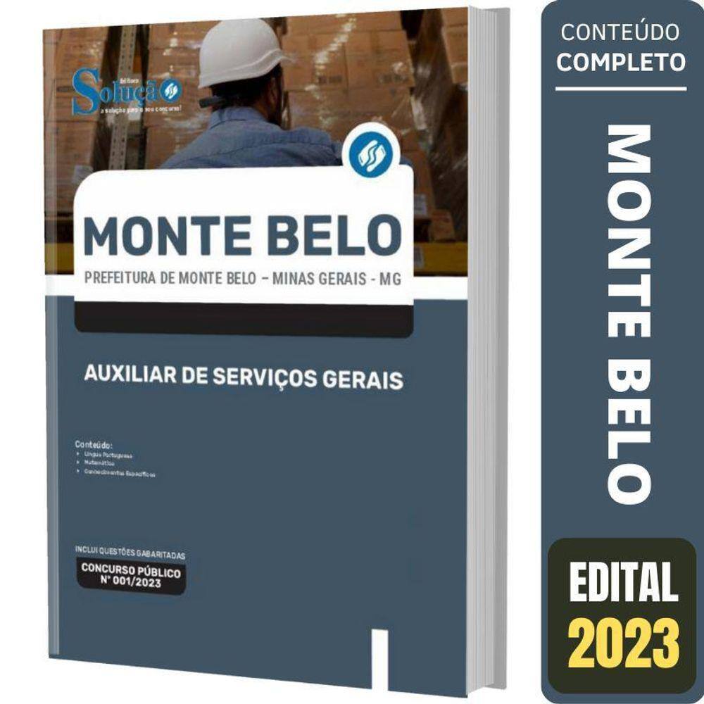 Apostila Concurso Monte Belo Mg Auxiliar De Serviços Gerais