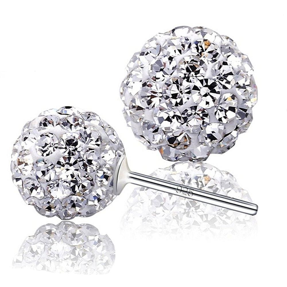 Brincos Crystal Line Azuria 925 em prata esterlina branca 8x