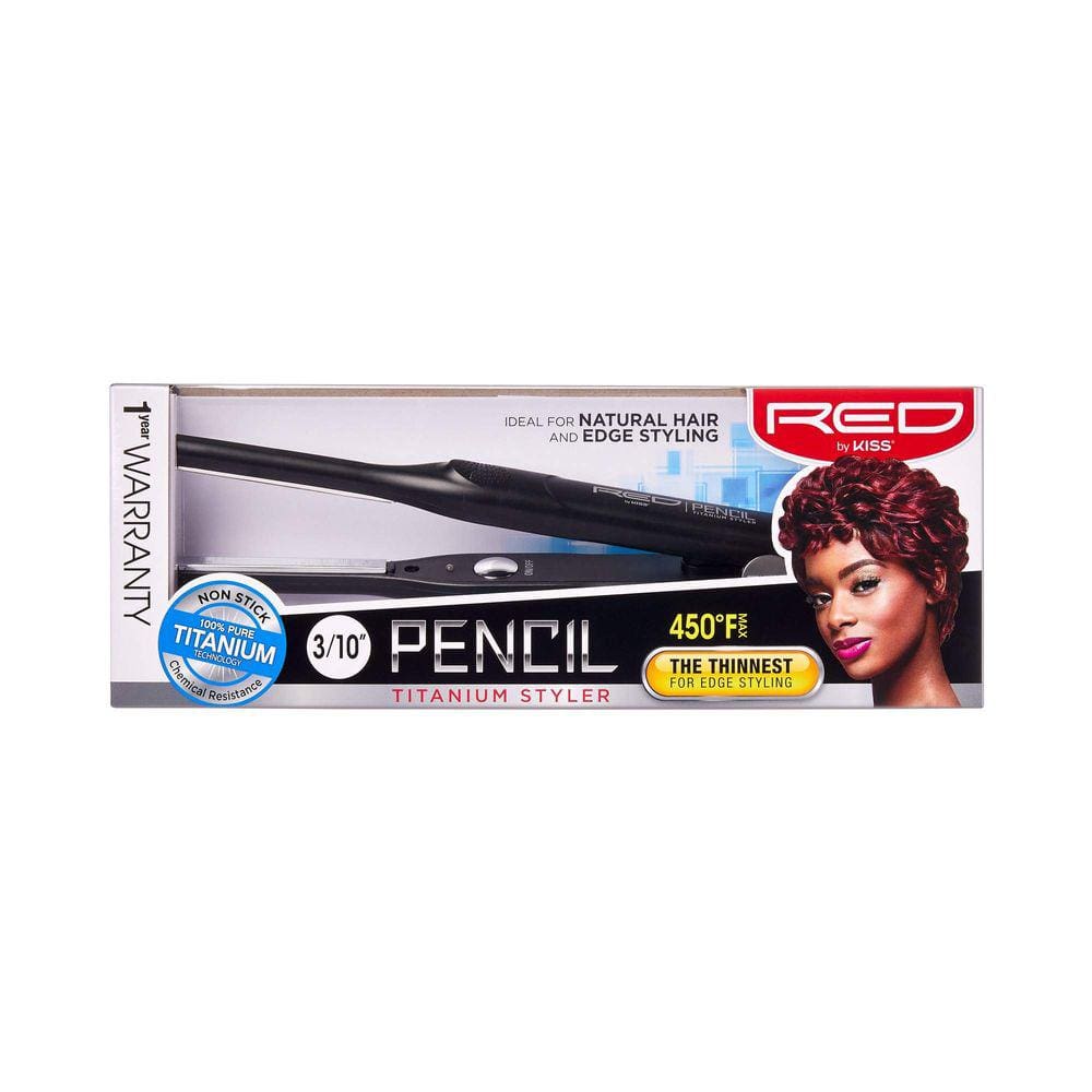Alisador de cabelo vermelho da Kiss Pencil Flat Iron Titaniu