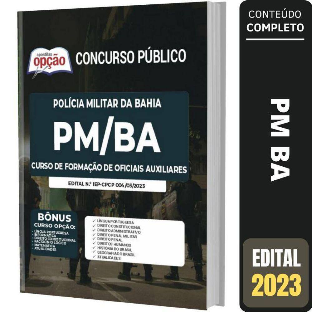Apostila Pm Ba - Curso De Formação De Oficiais Auxiliares