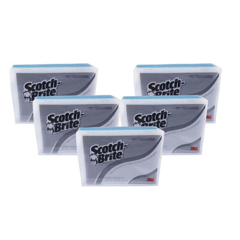 5 Esponja Mágica Scoth Brite 3M Azul E Branca
