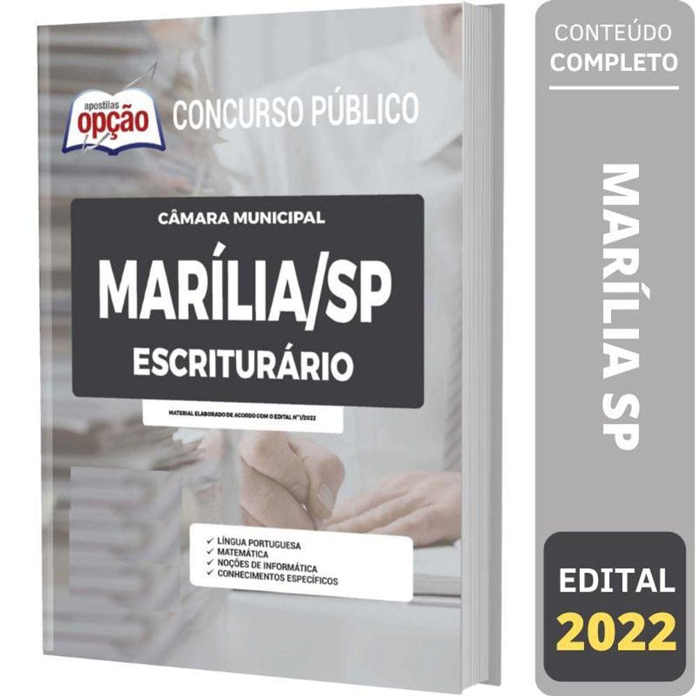 Apostila Câmara Municipal De Marília Sp - Escriturário