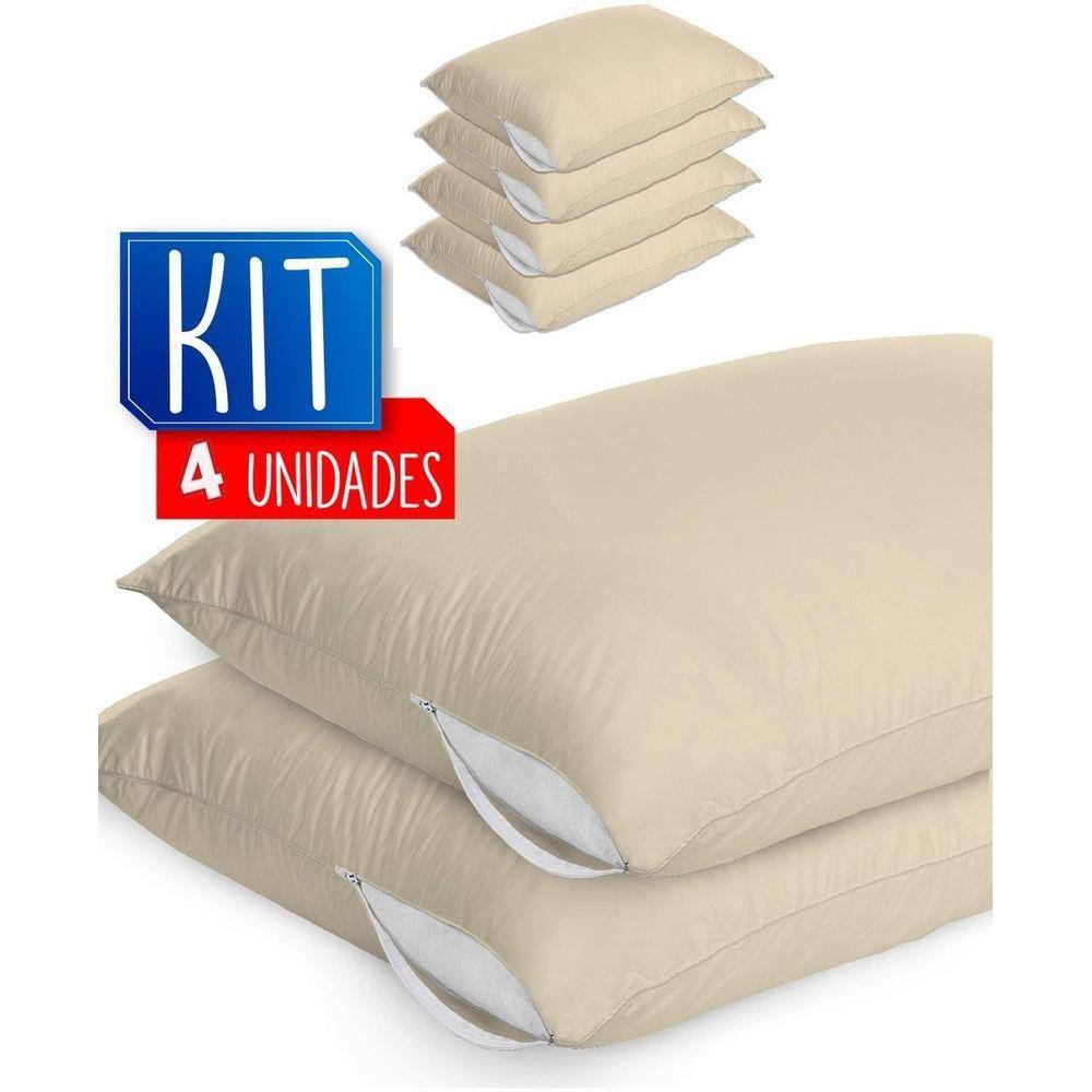 Kit 4 Capa Protetora Travesseiro Antialérgico E Impermeável