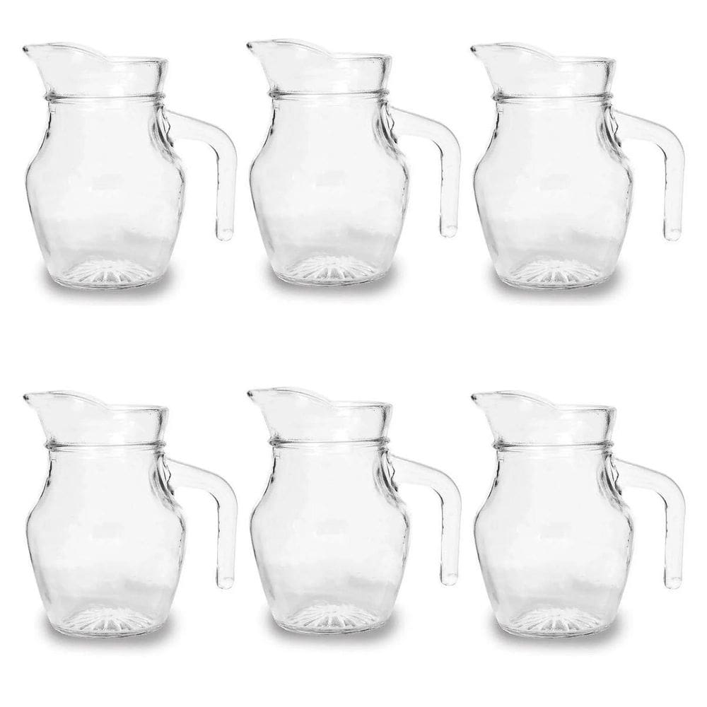 Mini Jarra De Vidro Para Sucos E Refrescos 500Ml 6 Peças