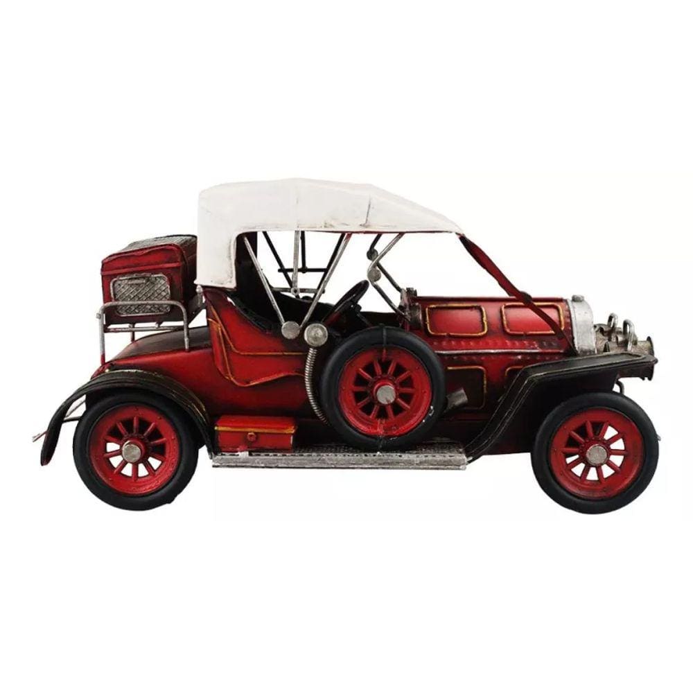 Carro Antigo Vermelho 15x30x13cm Estilo Retrô - Vintage