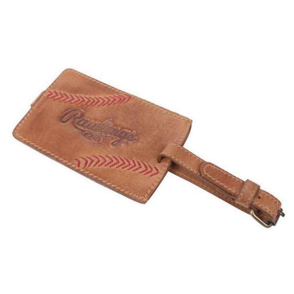 Etiquetas de bagagem Rawlings Baseball Stitch Tan Leather