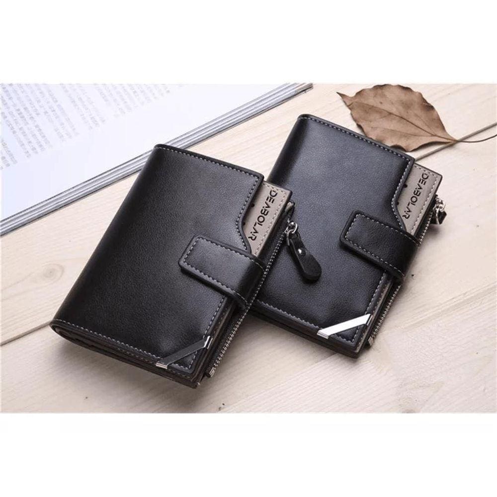 Carteira Masculina Zíper Porta Moedas Cartões Cnh