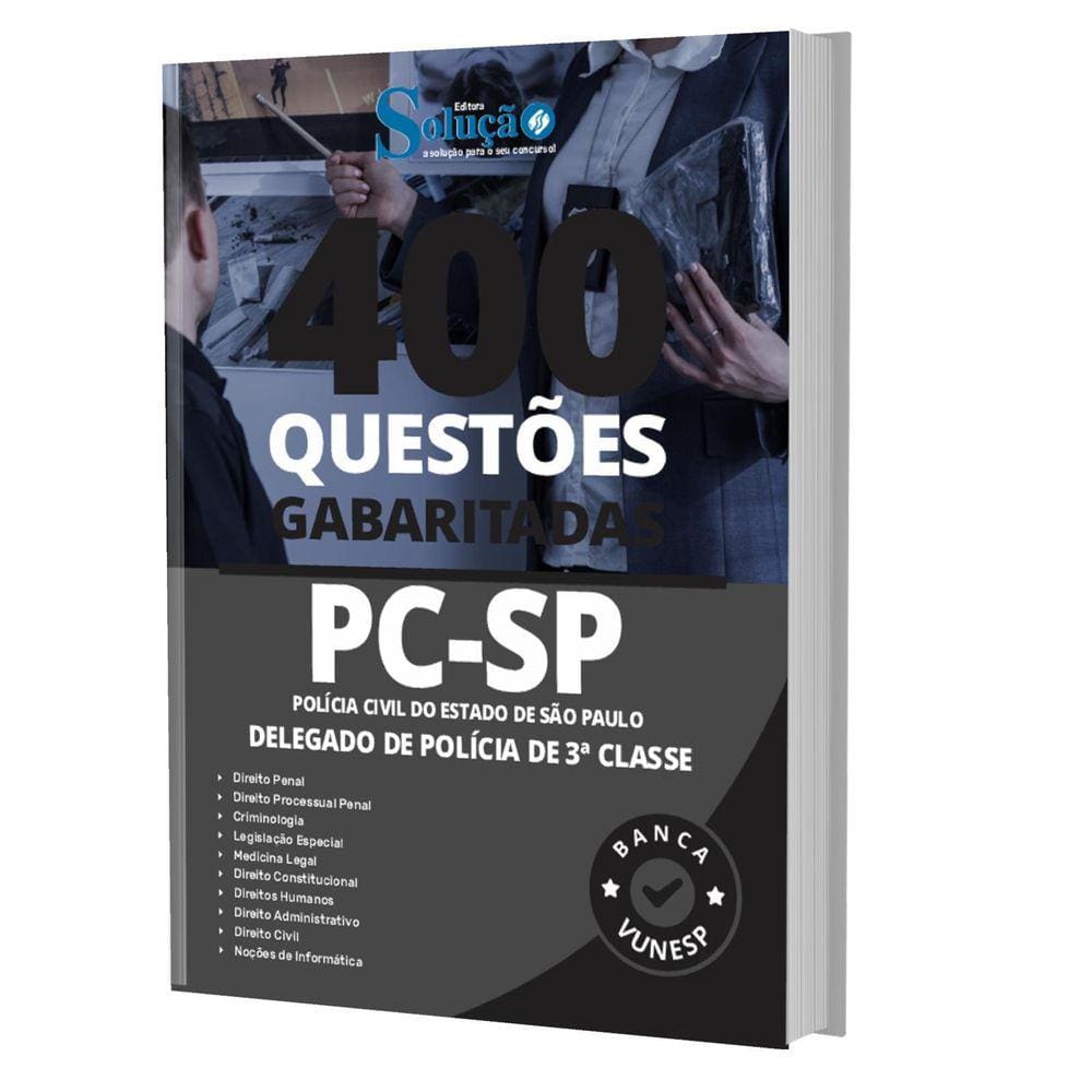 Caderno De Testes Pc Sp 2023 - Delegado De Polícia 3 Classe