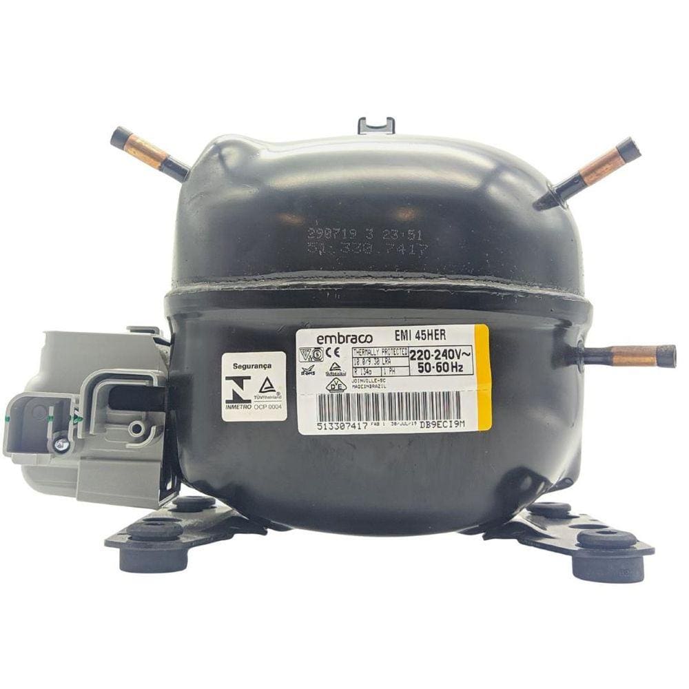 Motor Compressor 1/8 Emi45Her Embraco 420 Btus Gás R134 220V
