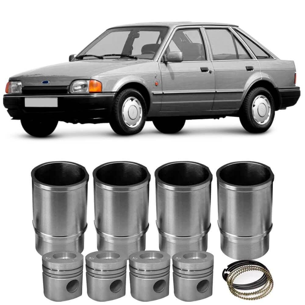 Kit Motor Camisa Pistão Anel Escort 86 A 91 Original Mahle
