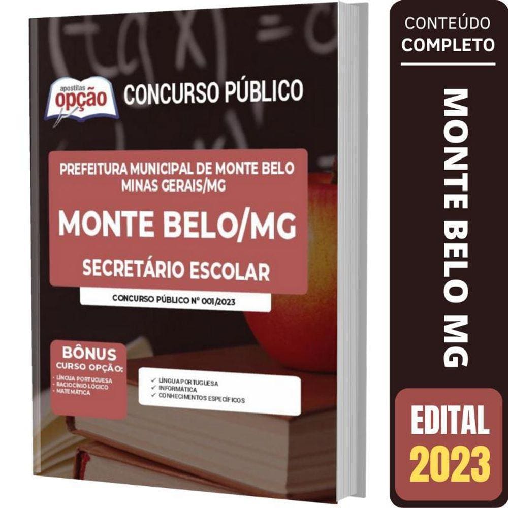 Apostila Concurso Monte Belo Mg - Secretário Escolar