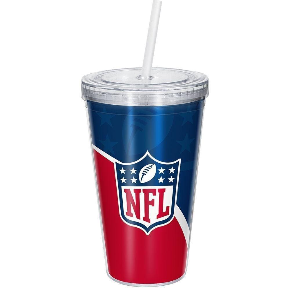 Copo Com Canudo Luxo Nfl Logo