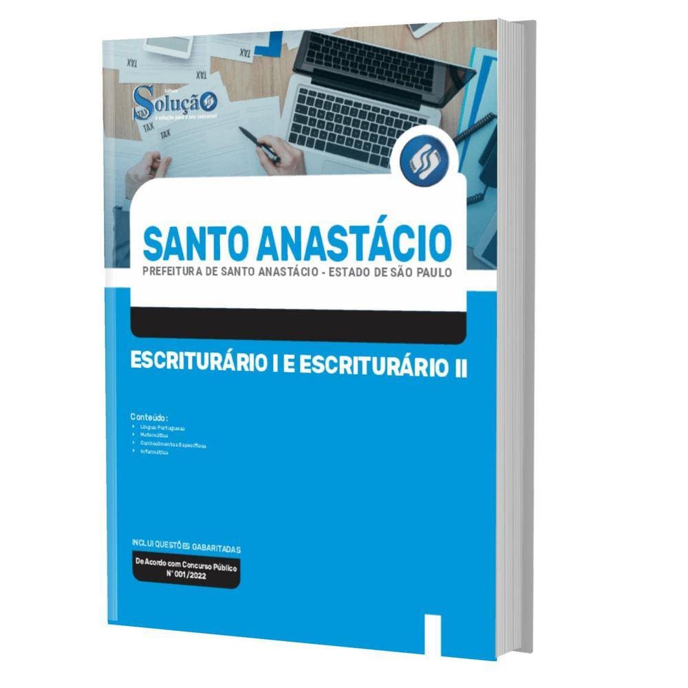 Apostila Concurso Santo Anastácio Sp - Escriturário 1 E 2