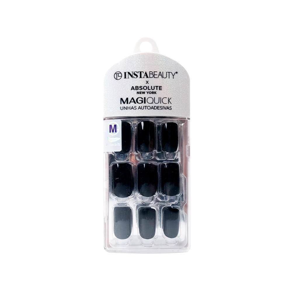 Unhas Postiças Autocolantes Quadrada Eclipse Black 24 Uni.