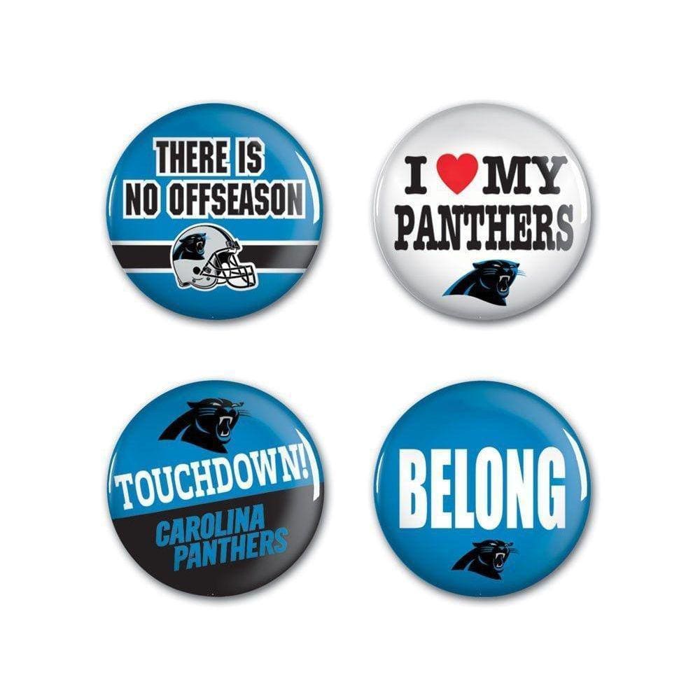 4 Bottons Pins Carolina Panthers Nfl