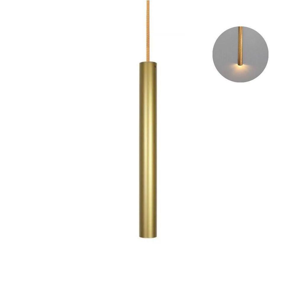 Pendente Cilíndrico 30cm Alumínio Dourado Fosco