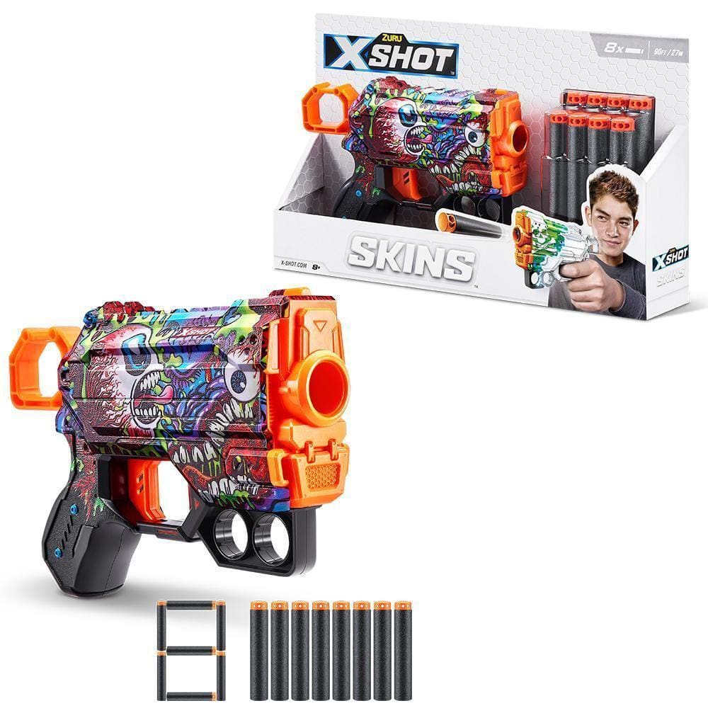 Lançador X-Shot - Skins - Menace - 8 Dardos - Scream