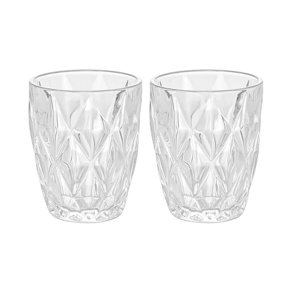 Jogo De Copos Lyor Diamond Transparente 270ml - 2 Peças