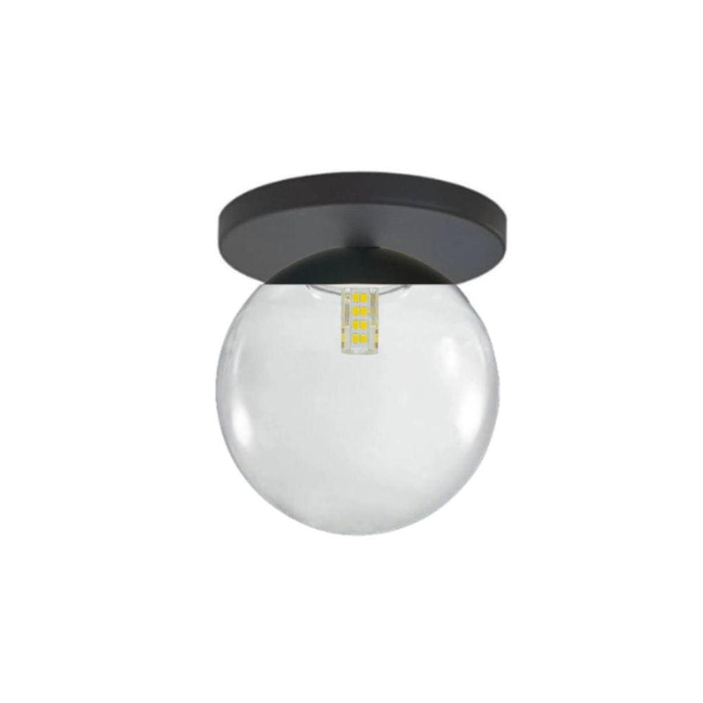 Plafon Moderno Jabuticaba Preto Fosco 12,5cm x 12cm - Bivolt
