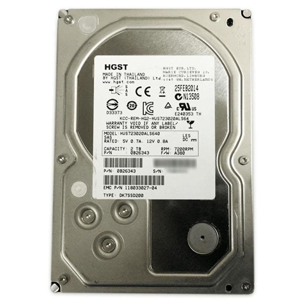 Hd Sas Hgst 2tb 7.2k 3.5 - 2TB 7.2k SAS HGST Hus723020als640