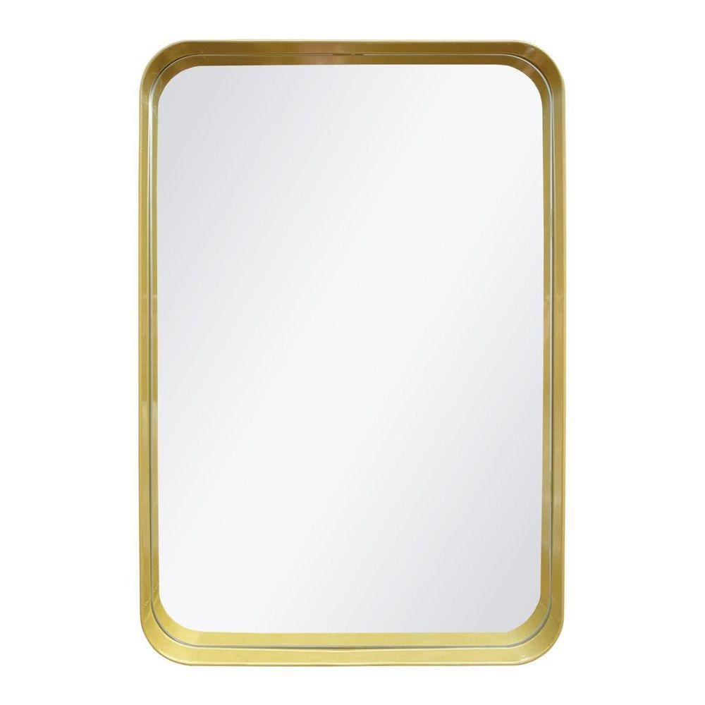 Espelho Decorativo Urban Dourado 60X40Cm Retangular Cantos