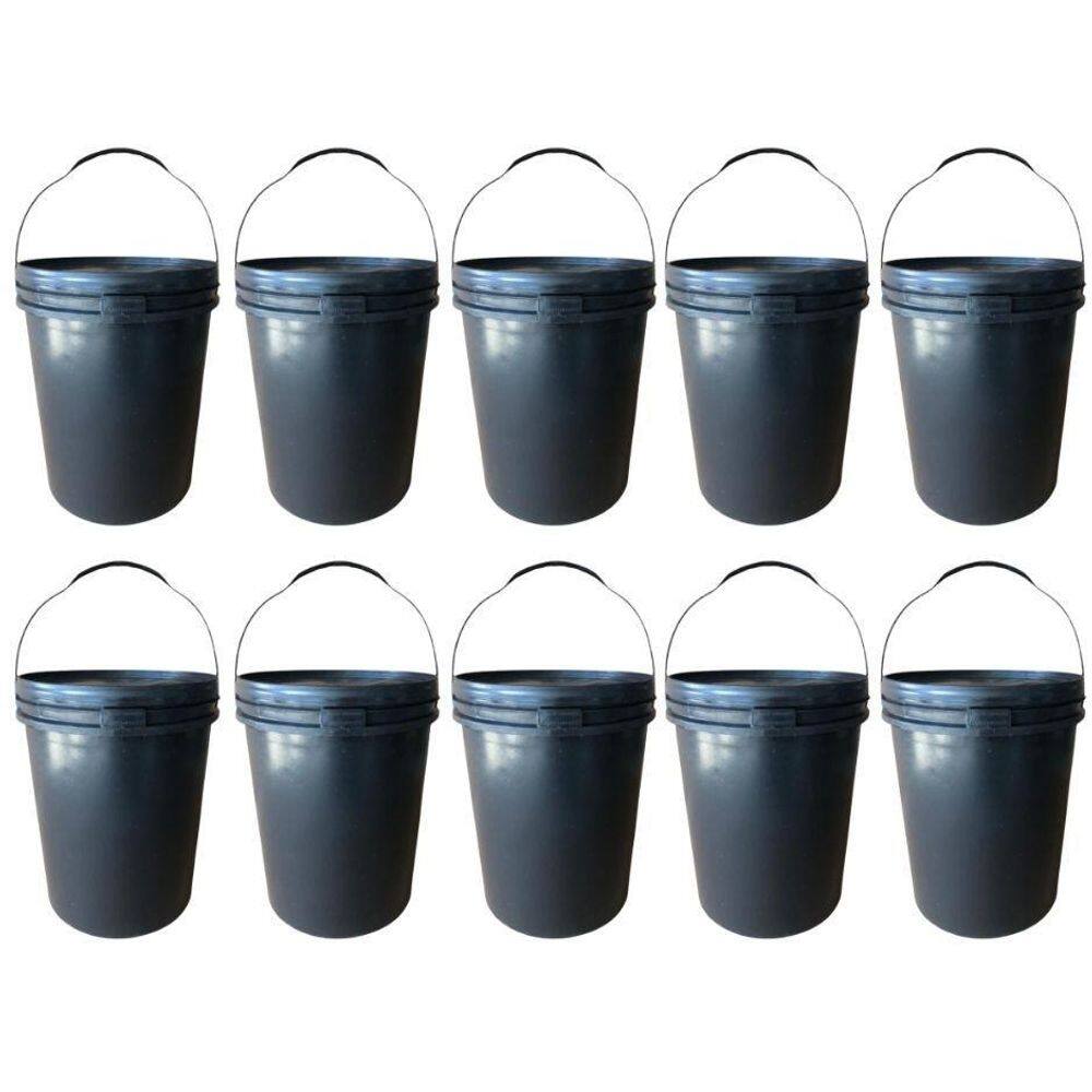Balde Plastico Com Tampa 20 Litros - 10 Pçs