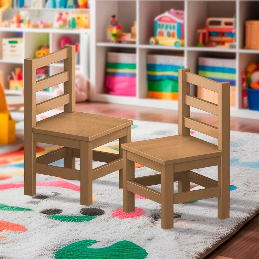 Conjunto Infantil 2 Cadeiras Com Encosto Nogueira Taron Shop Jm