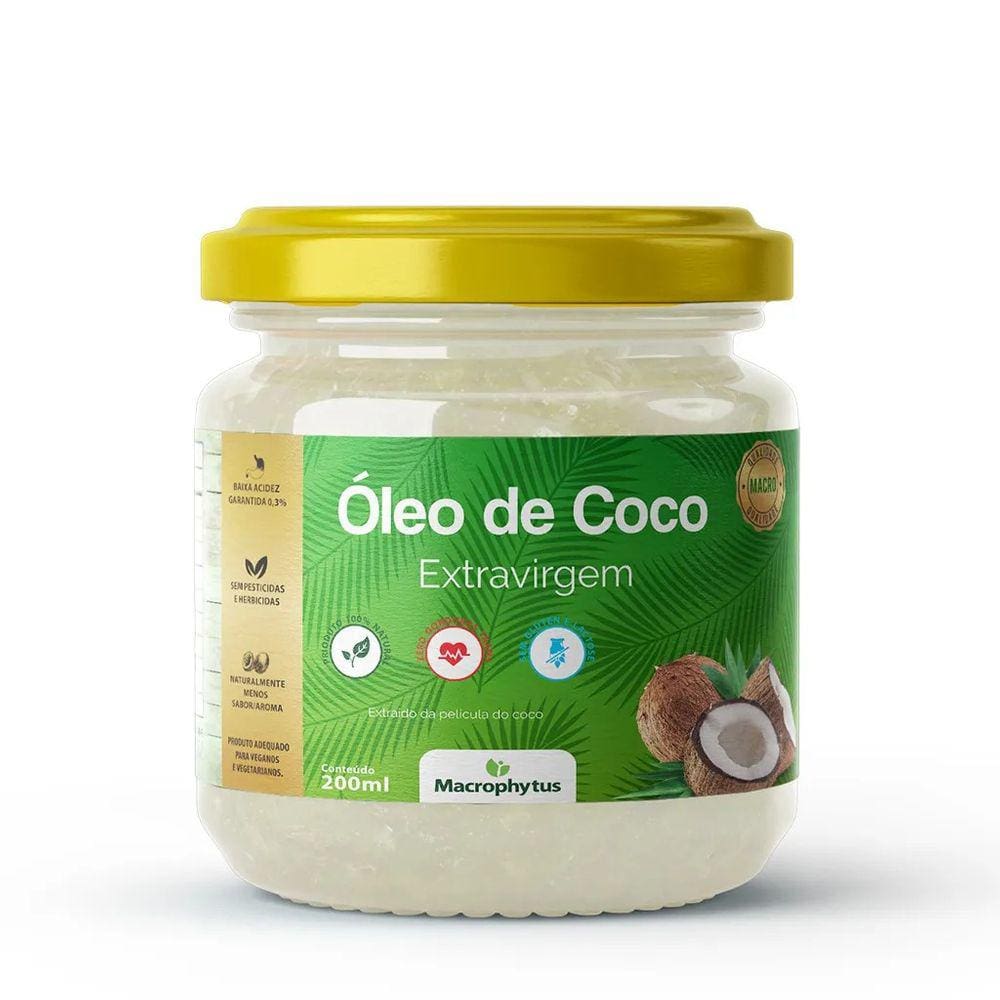 Óleo De Coco Extravirgem 200ml 0,3% Acidez - Macrophytus