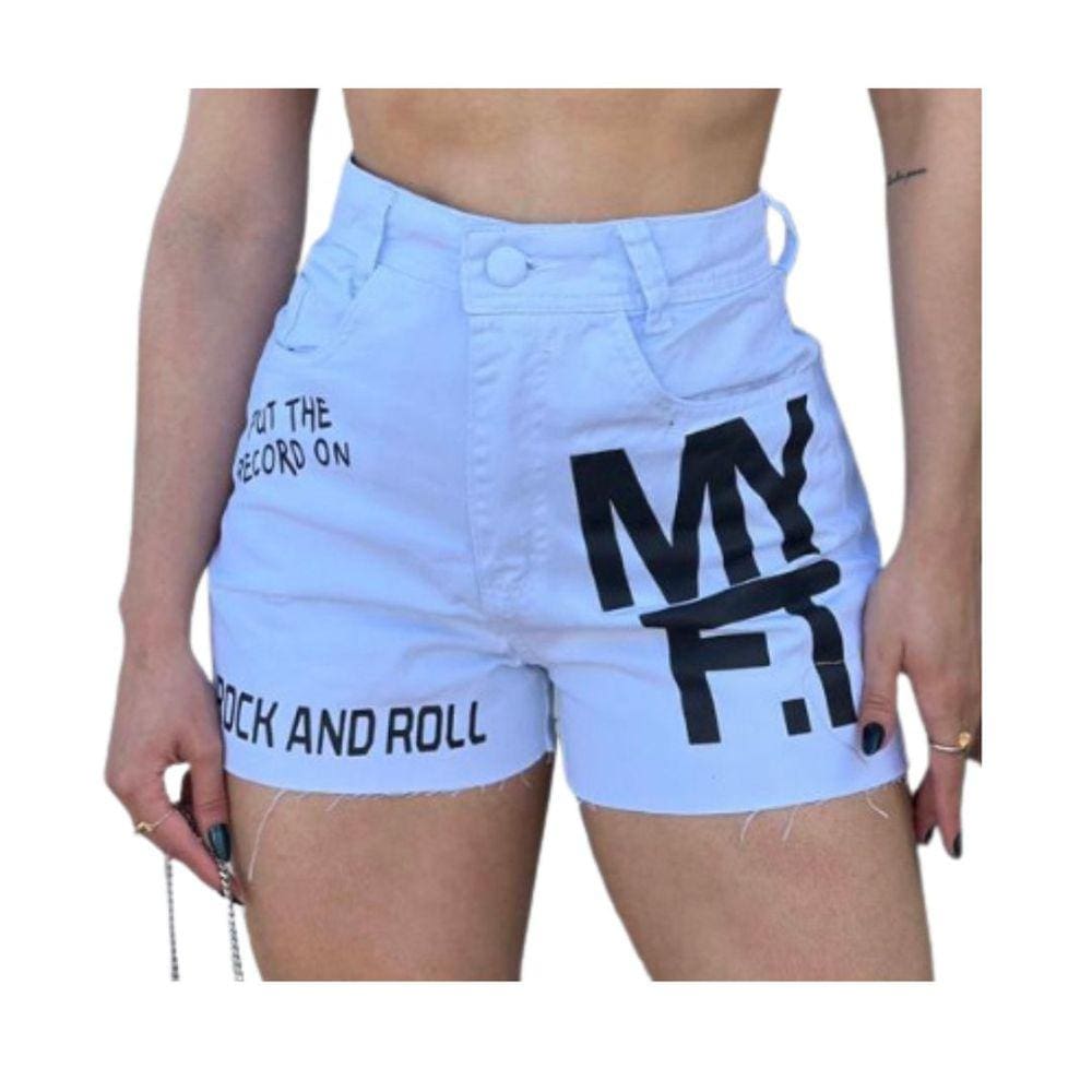 Shorts Branco Pintado a mão - 307