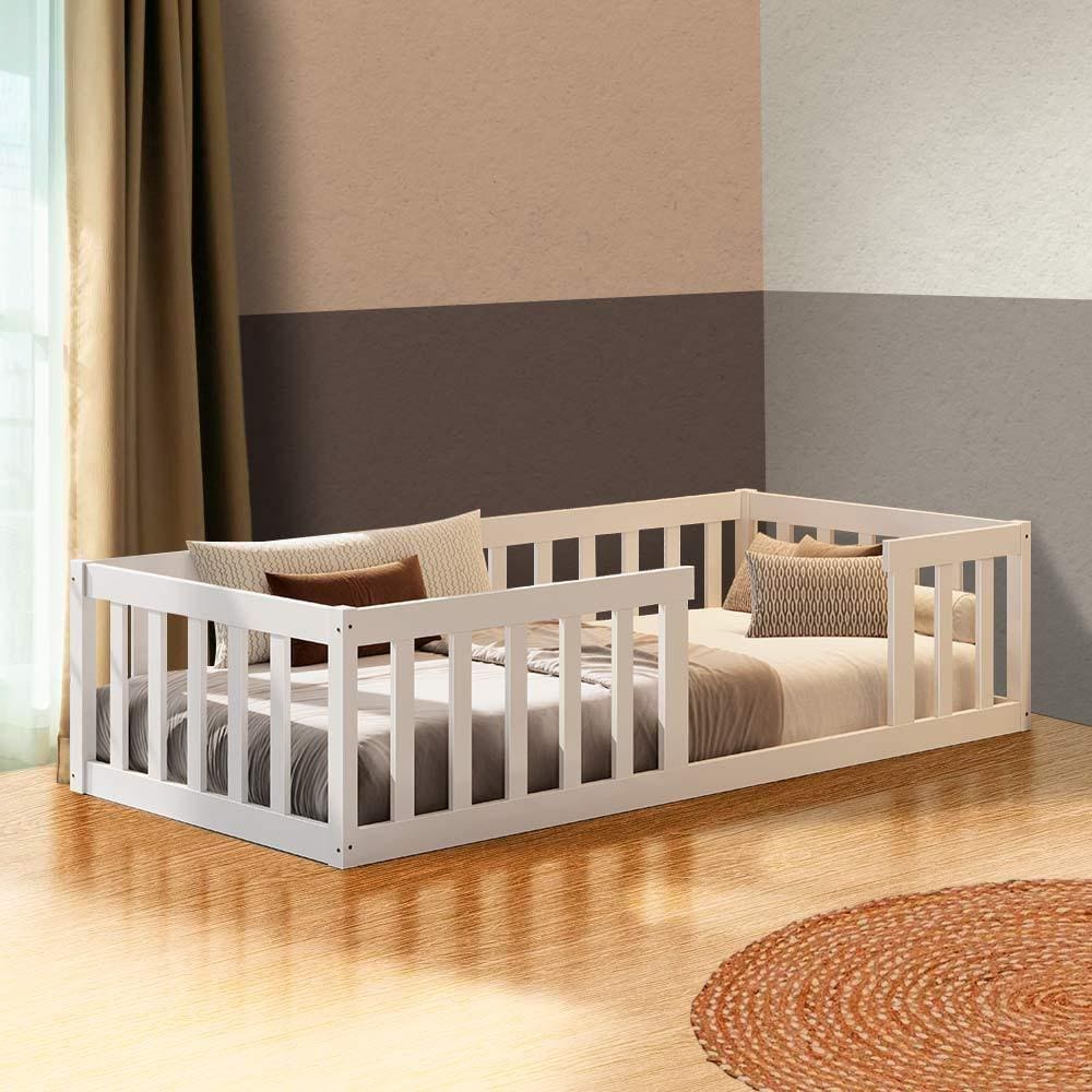 Cama Solteiro Com Grade De Proteção Branco Fanos Shop Jm
