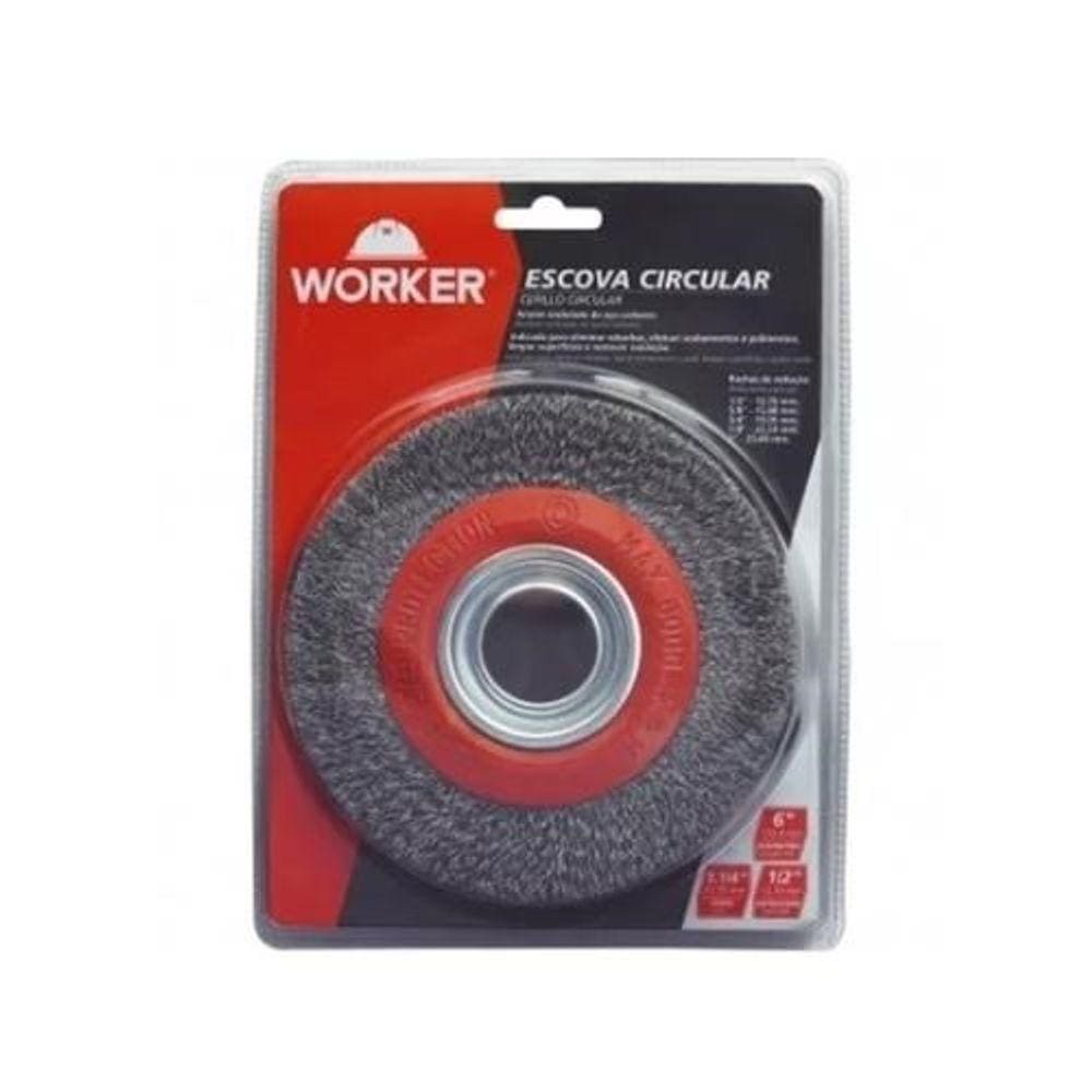 Escova Circular 6 X 1/2 X 5/8 Pol. - Worker