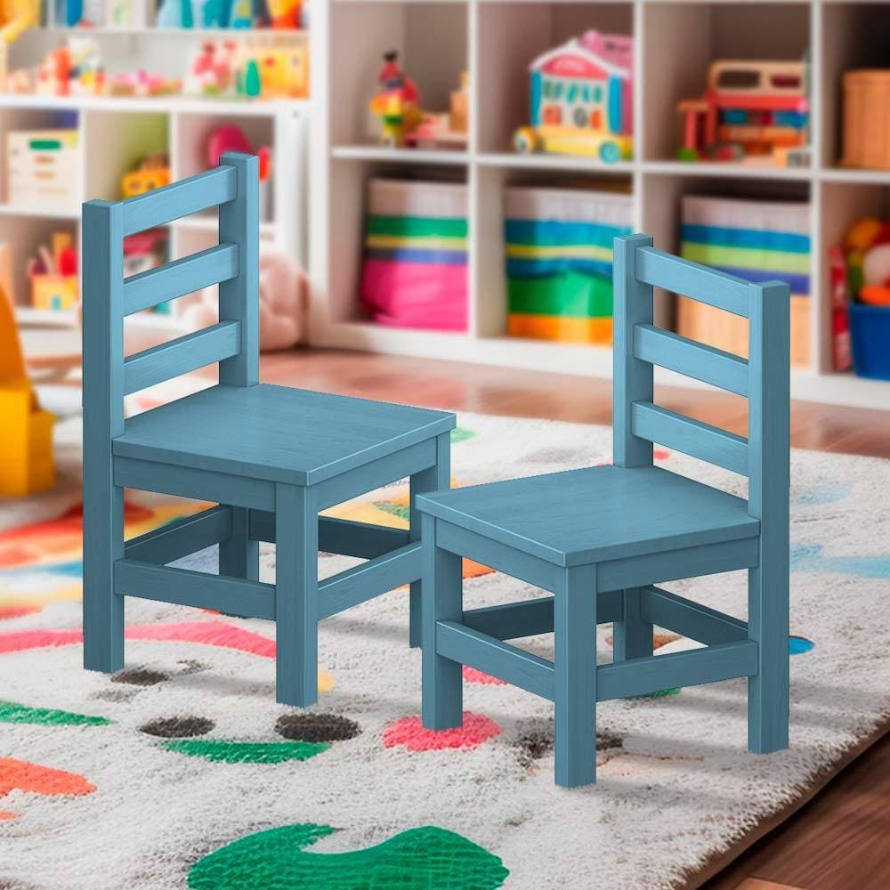 Conjunto Infantil 2 Cadeiras Com Encosto Azul Taron Shop Jm