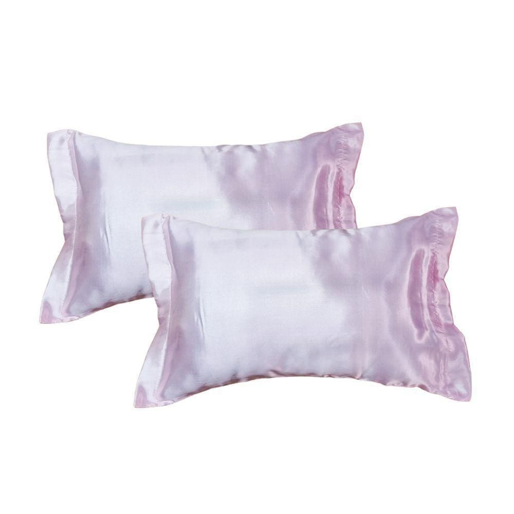 Par Fronhas Cetim Seda Luxo Antifrizz 50x70cm - Magic Enxovais Rosa