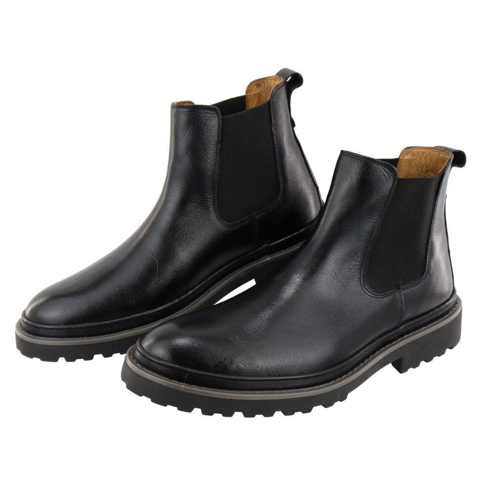 Bota Chelsea Masculina Couro Elastico Lateral Palmilha Gel Forrada Solado Emborrachado Puxador Traseiro