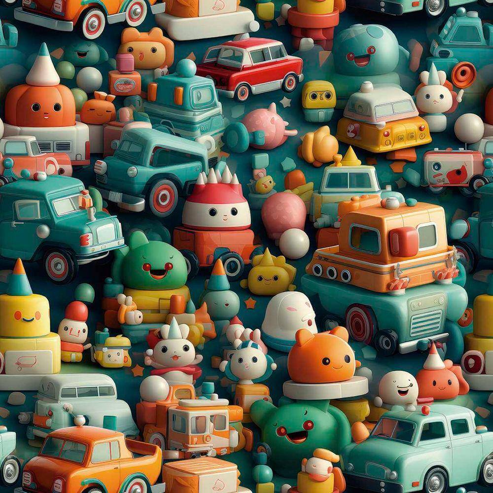 Papel de Parede Auto Adesivo Infantil Bichinhos Fofos Colorido Vinil decorativo Quarto Criança 12m