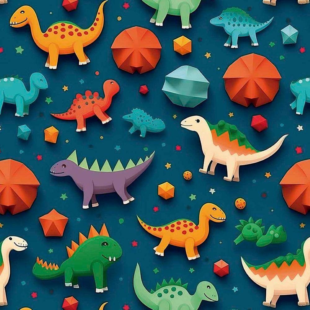 Papel de Parede Auto Colante infantil Dinossauro Colorido decorado Quarto Menino Vinil 3m