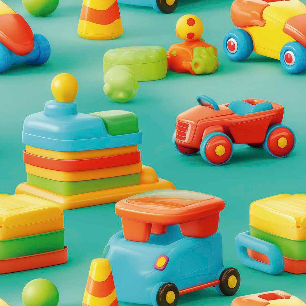 Papel de Parede Auto Adesivo Quarto Bebê Carrinho Colorido Infantil decorativo Criança 18m