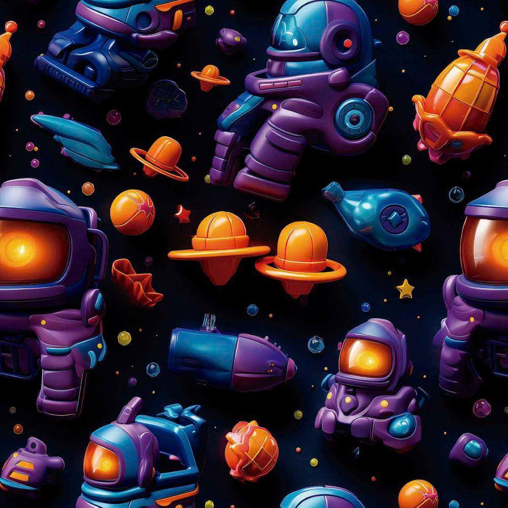 Papel de Parede Auto Adesivo Infantil Espacial colorido decorado lavável Quarto Menino 12m