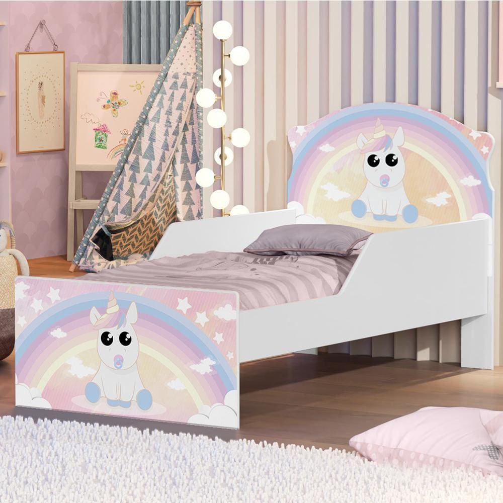 Mini Cama Unicórnio Bebê Com Colchão