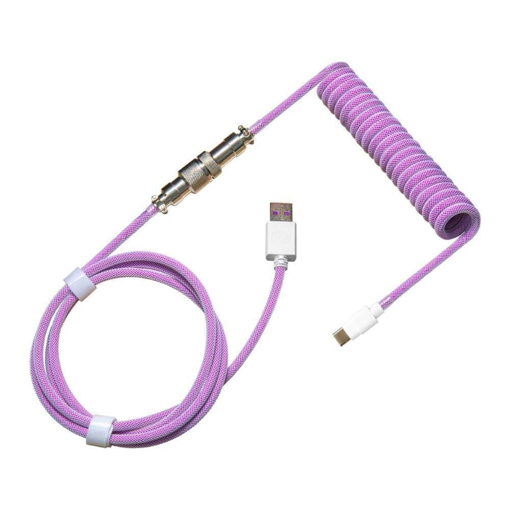 Cabo Para Teclado Coiled Cooler Master, Até 1.5M, Roxo