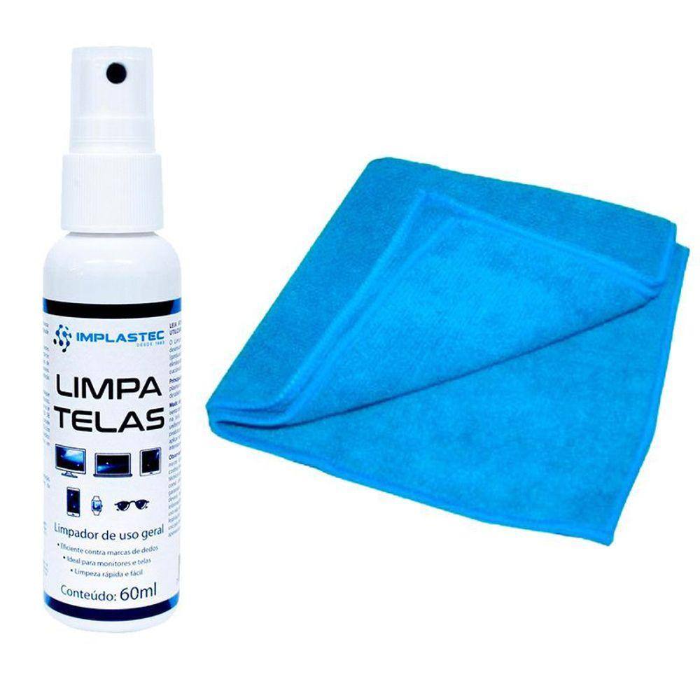 Kit Limpa Telas Clean 60ml com Pano Microfibra Azul