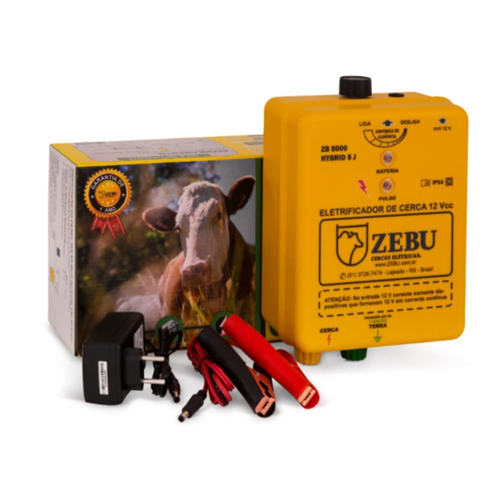 Zb5000 Hybrid Eletrificador De Cerca Zebu Bivolt, Solar E Bateria
