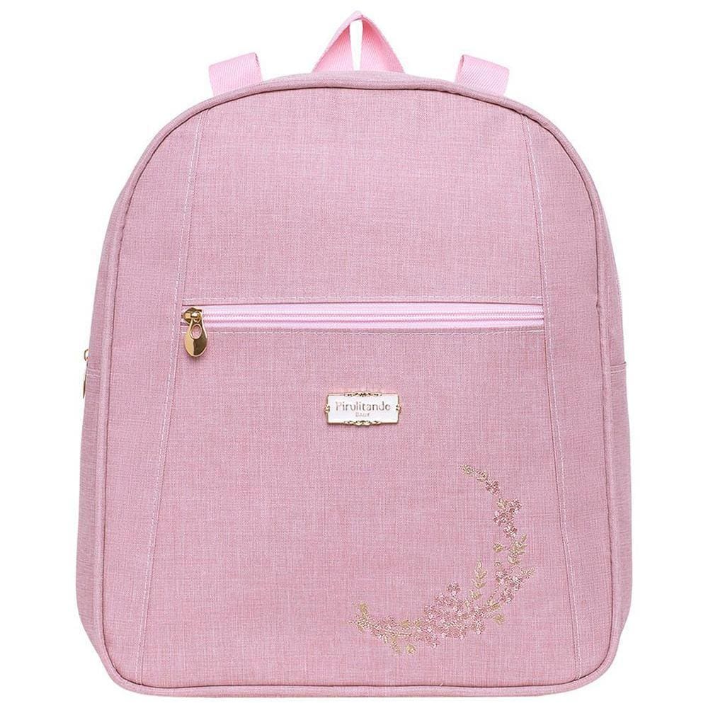 Mochila de Maternidade Pirulitando Baby Média Florir Rosa