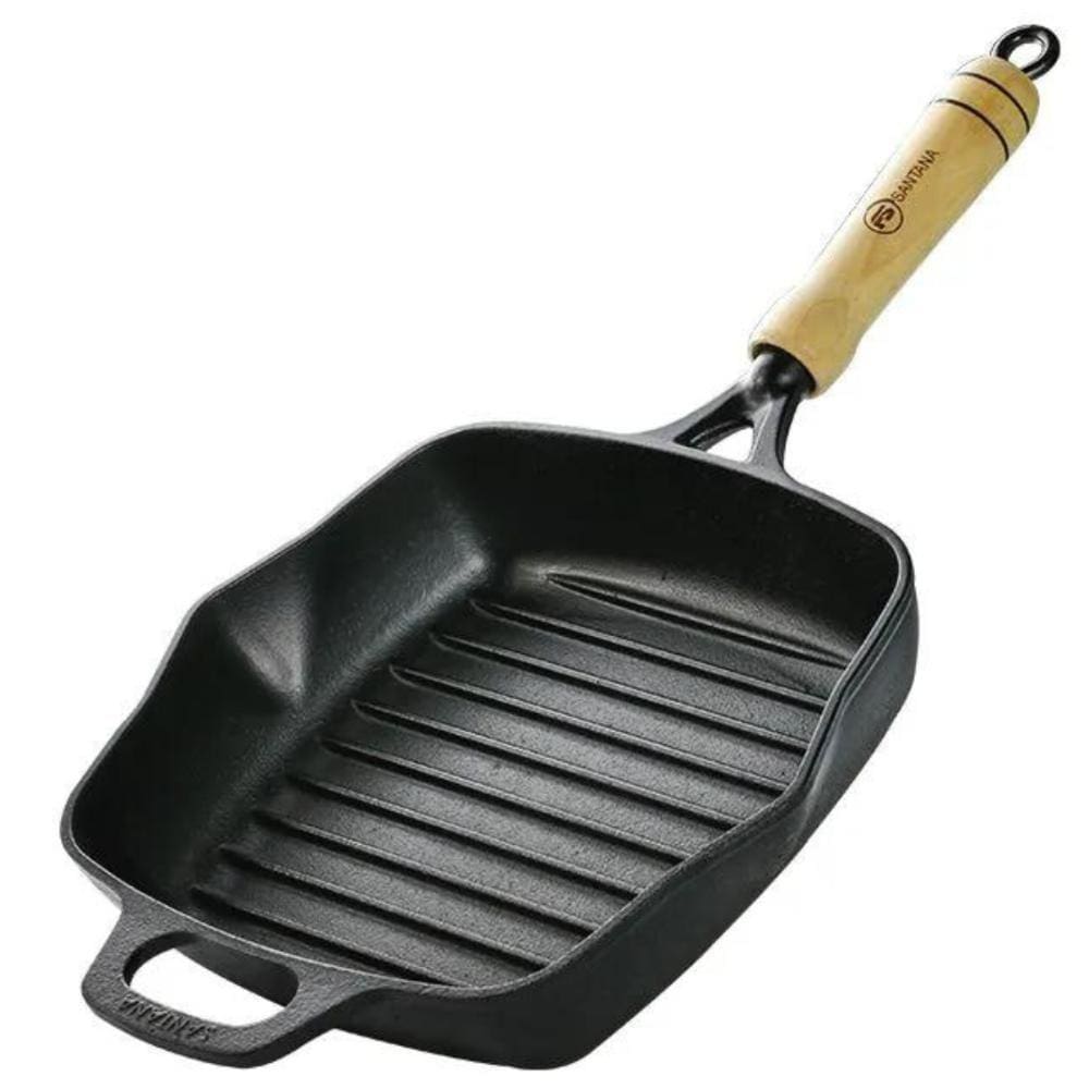 Bistequeira Ferro Fundido Com Cabo de Madeira 1,5L Diâmetro 22cm FS-22 - Santana