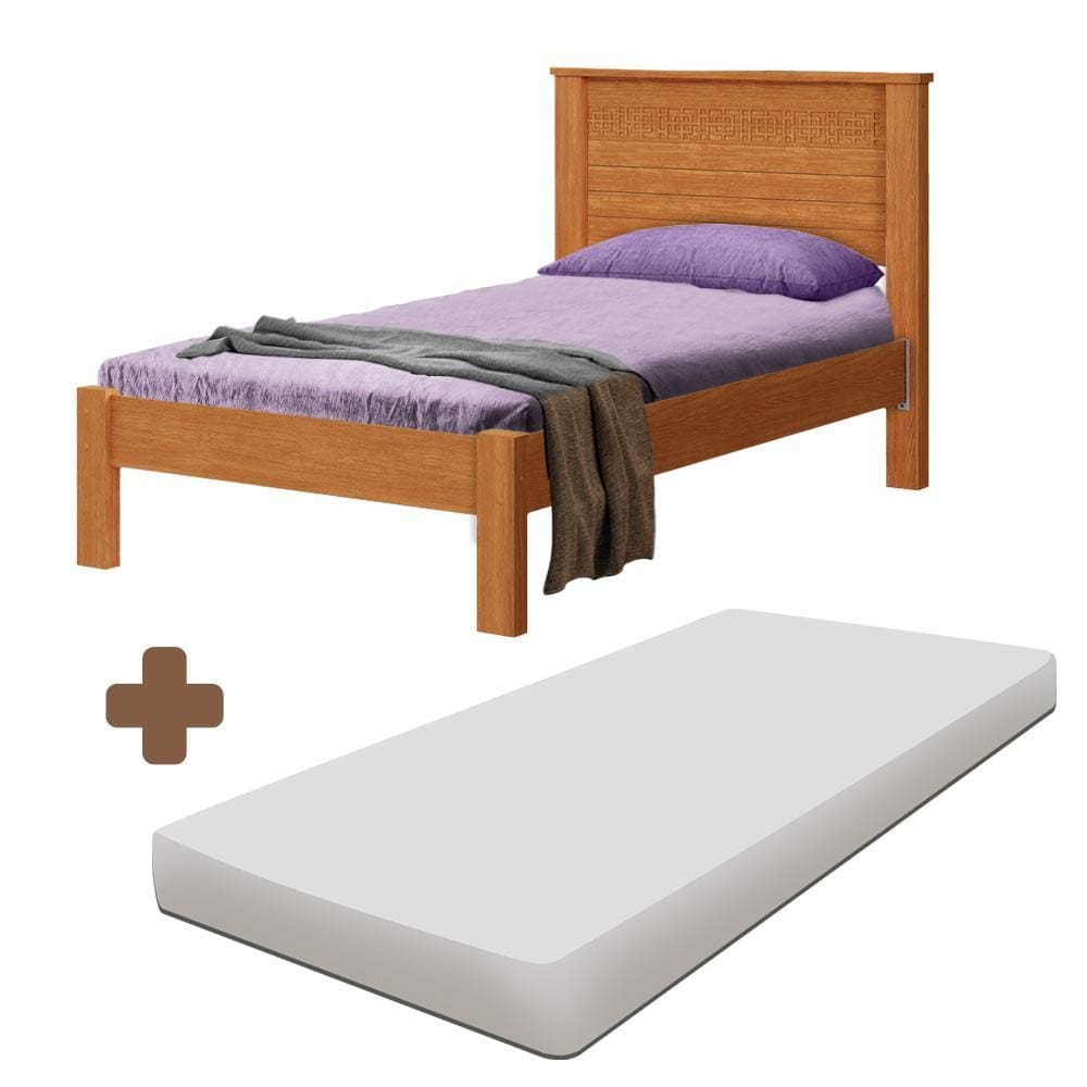 Cama de solteiro com colchão Nature Dubai Fênix