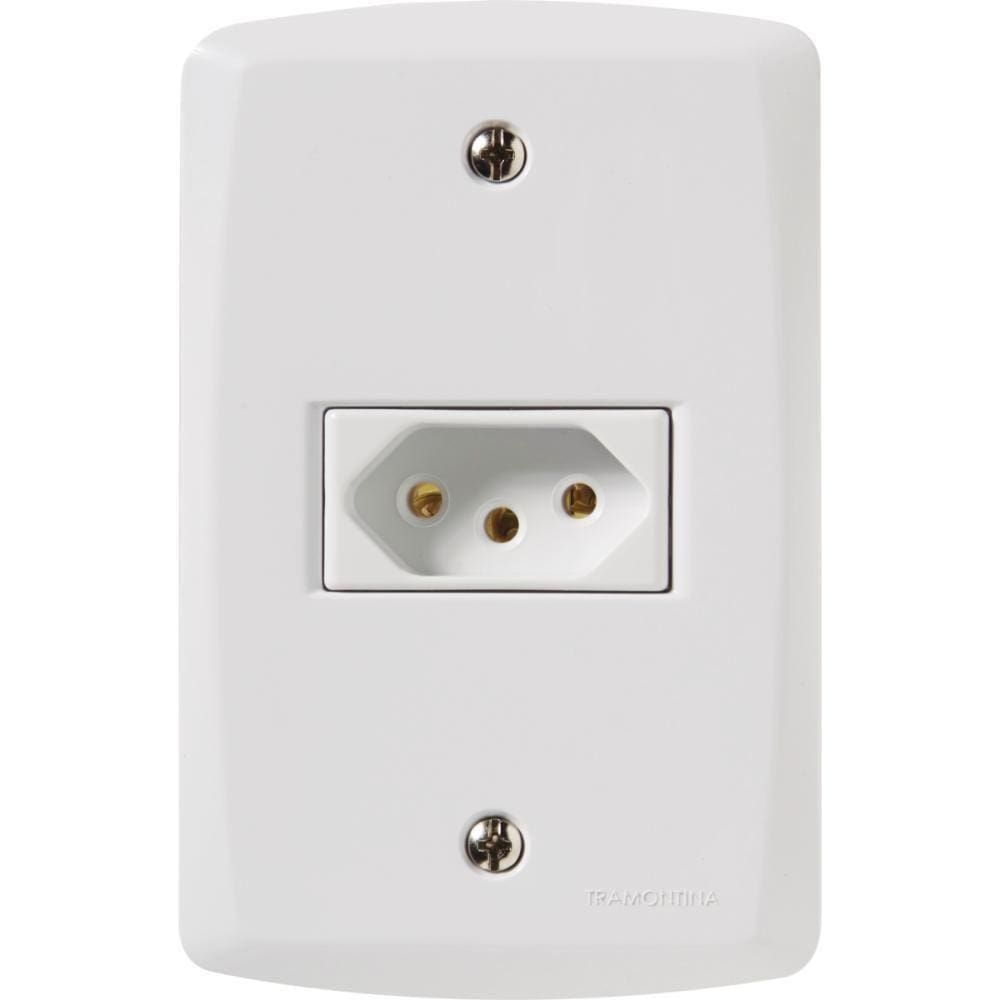 Conjunto 4x2 Com 1 Tomada 2p T 10 A 250 V Tramontina Lux2 Branco 120 Unidades